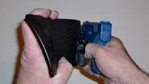 Wallet style top covered back pocket holster for licensed concealed weapon carry of Beretta Nano