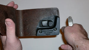 Wallet style top covered back pocket holster for licensed concealed weapon carry of Double Tap