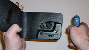 Wallet style top covered back pocket holster for licensed concealed weapon carry of Kahr PM9