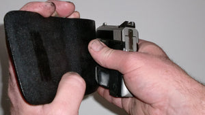Wallet style top covered back pocket holster for licensed concealed weapon carry of NAA Guardian 380