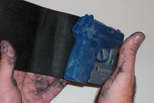 Wallet style top covered back pocket holster for licensed concealed weapon carry of SCCY