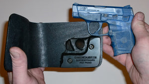 Wallet style top covered back pocket holster for licensed concealed weapon carry S&W M&P Bodyguard