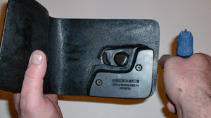Wallet style top covered back pocket holster for licensed concealed weapon carry of S&W M&P Shield