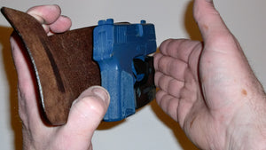 Wallet style top covered back pocket holster for licensed concealed weapon carry of Sig Sauer P290