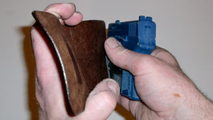 Wallet style top covered back pocket holster for licensed concealed weapon carry of Sig Sauer P290