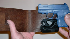 Wallet style top covered back pocket holster for licensed concealed weapon carry of Sig Sauer P290